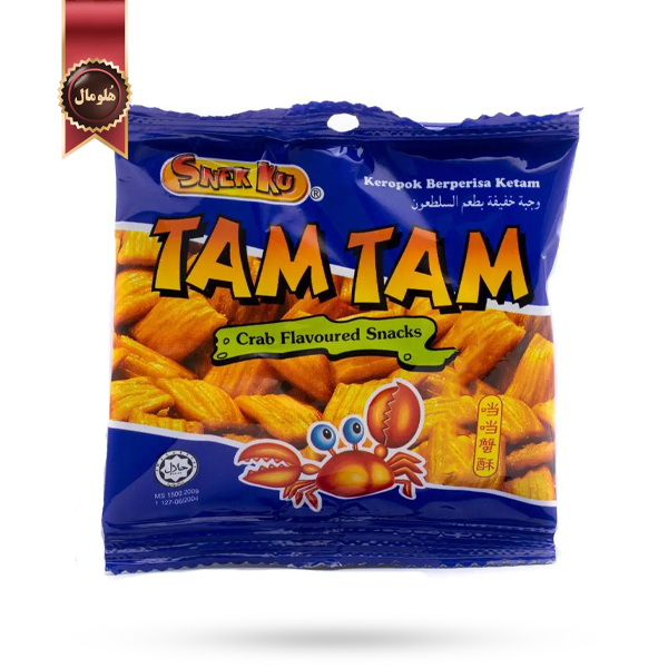 چیپس میگو اسنک کو snek ku مدل تم تم tam tam وزن 10 گرم